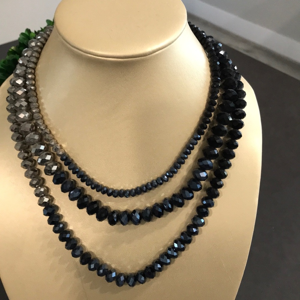 Crystal 3 strand necklace Holiday necklace